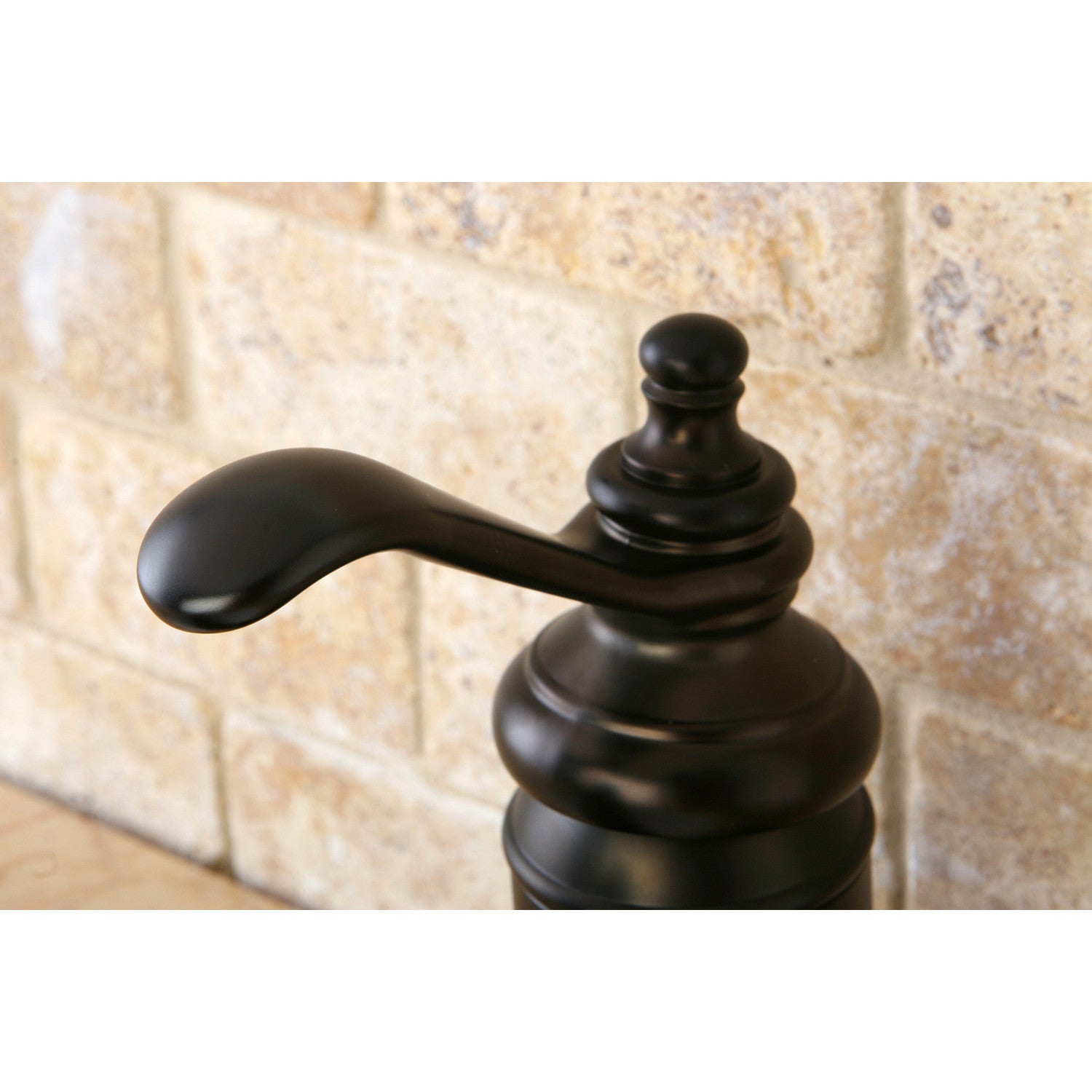 Kingston Heirloom KS3405TL - Templeton One-Handle 1-Hole Bathroom Faucet with Deck Plate and Push Pop-Up Drain, Oil Rubbed Bronze — thumbnail 3